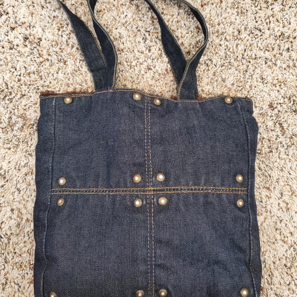 Reversible Volcom shearling denim purse *vintage*
